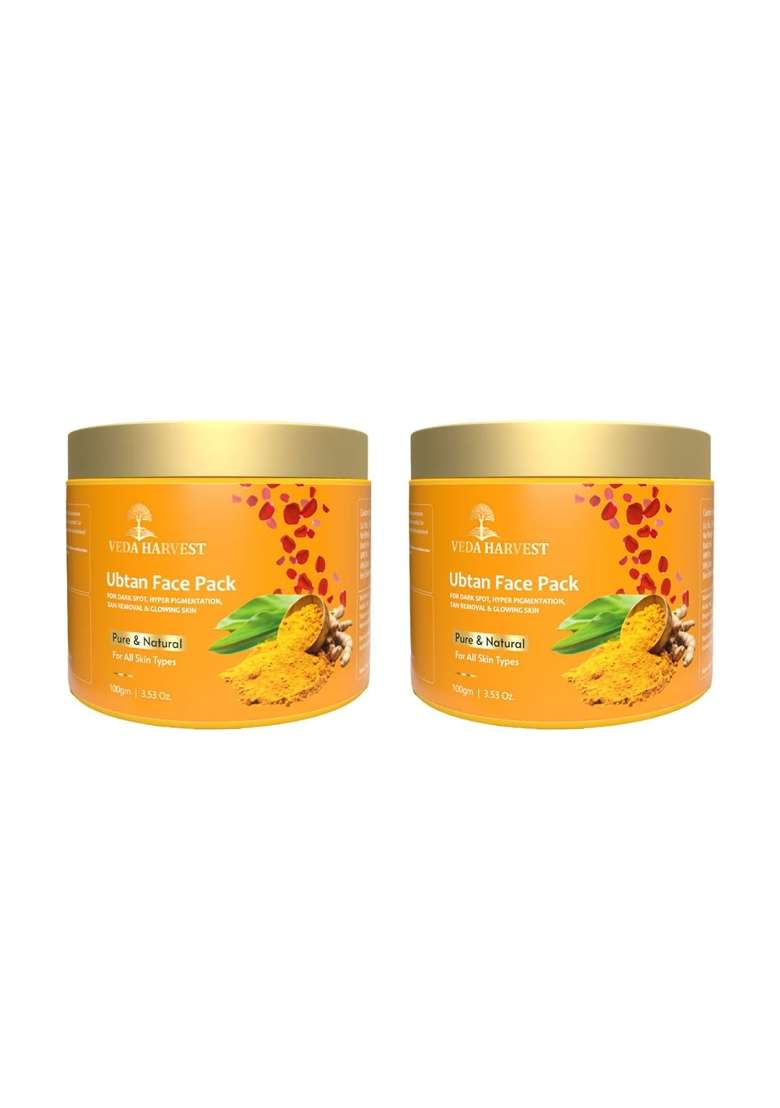 Vedaharvest Ubtan Face Pack for Glowing Skin Tan Removal Hyperpigmentation Detan Face Pack Pack of 2 - Indya