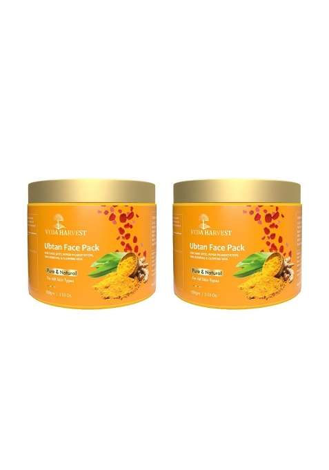 Vedaharvest Ubtan Face Pack for Glowing Skin Tan Removal Hyperpigmentation Detan Face Pack Pack of 2