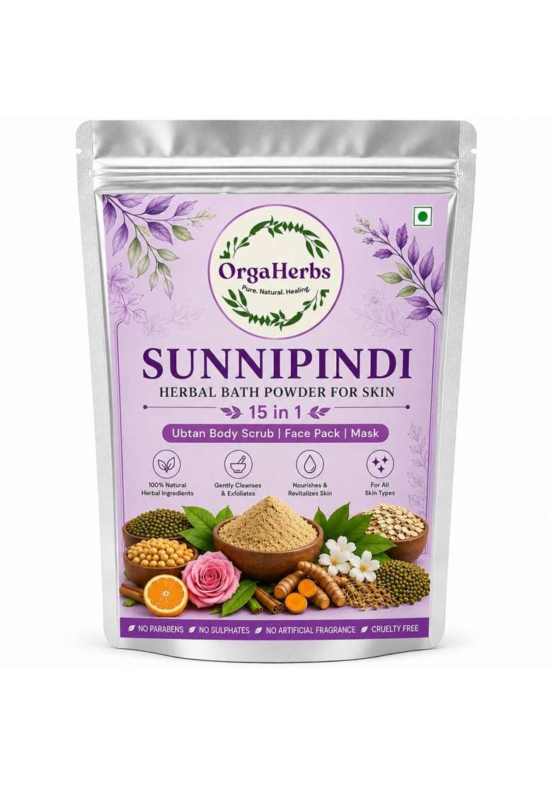 Orgaherbs Sunnipindi Herbal Nalangu Maavu Ubtan Bath Powder for Skin 3 in 1 Body Scrub Face Pack and Mask 1 KG - Indya
