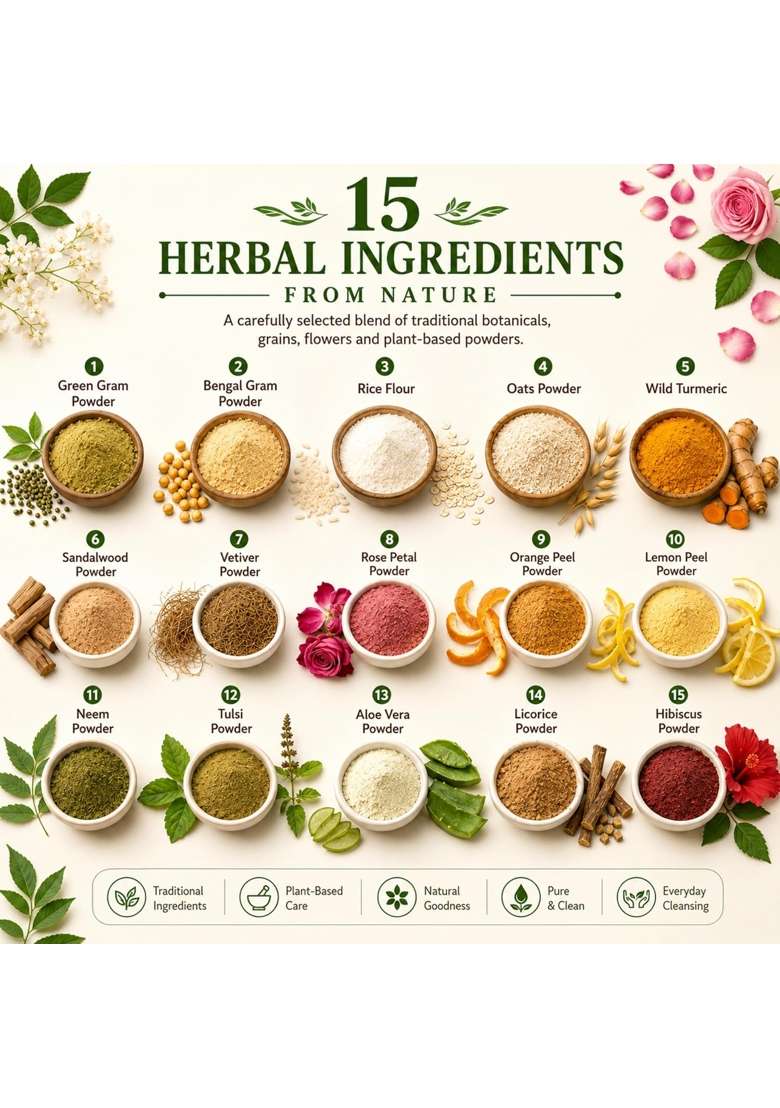 Orgaherbs Sunnipindi Herbal Nalangu Maavu Ubtan Bath Powder for Skin 3 in 1 Body Scrub Face Pack and Mask 1 KG - Indya