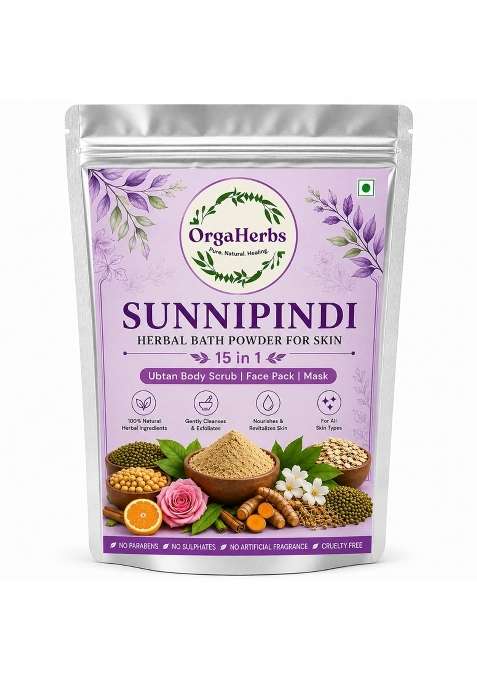 Orgaherbs Sunnipindi Herbal Nalangu Maavu Ubtan Bath Powder for Skin 3 in 1 Body Scrub Face Pack and Mask 1 KG
