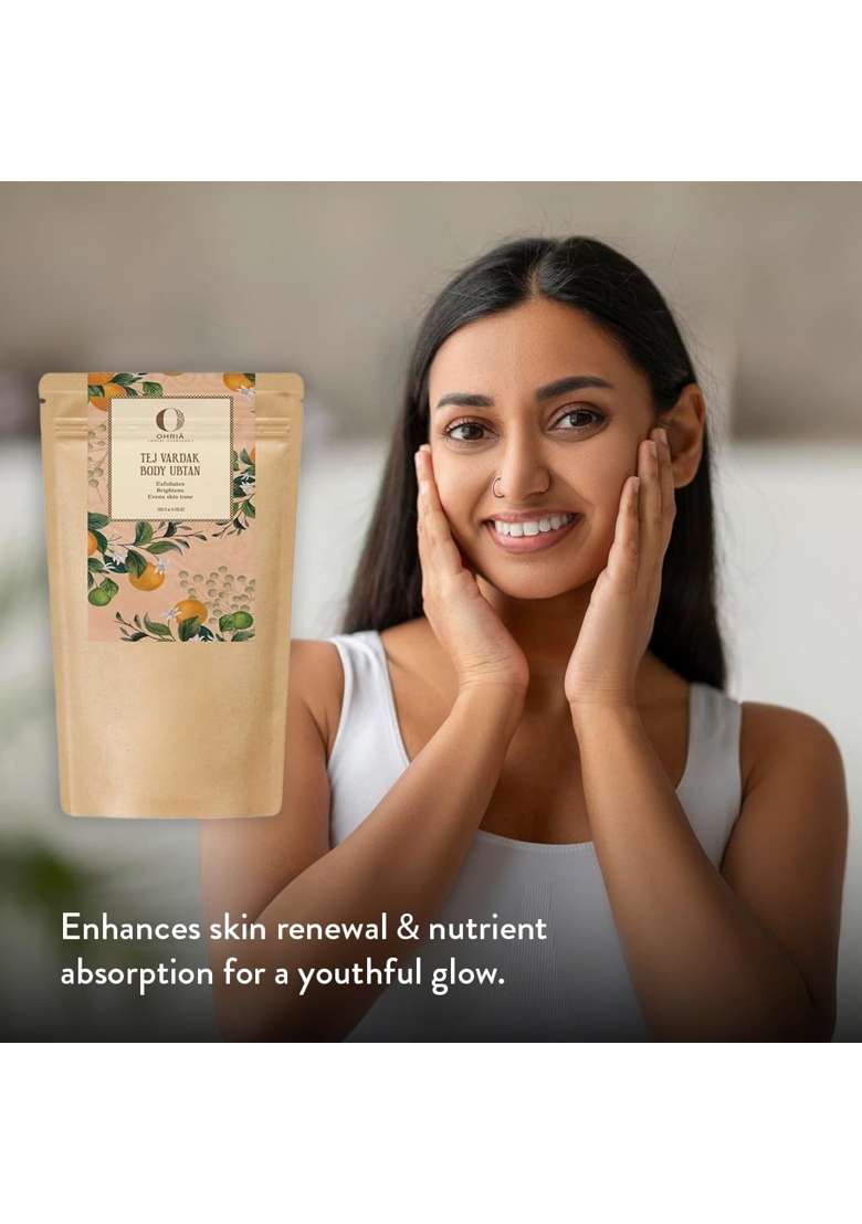 Ohria Ayurveda Tej Vardak Body Ubtan 150GM Exfoliates Brightens and Even Skin Tone - Indya