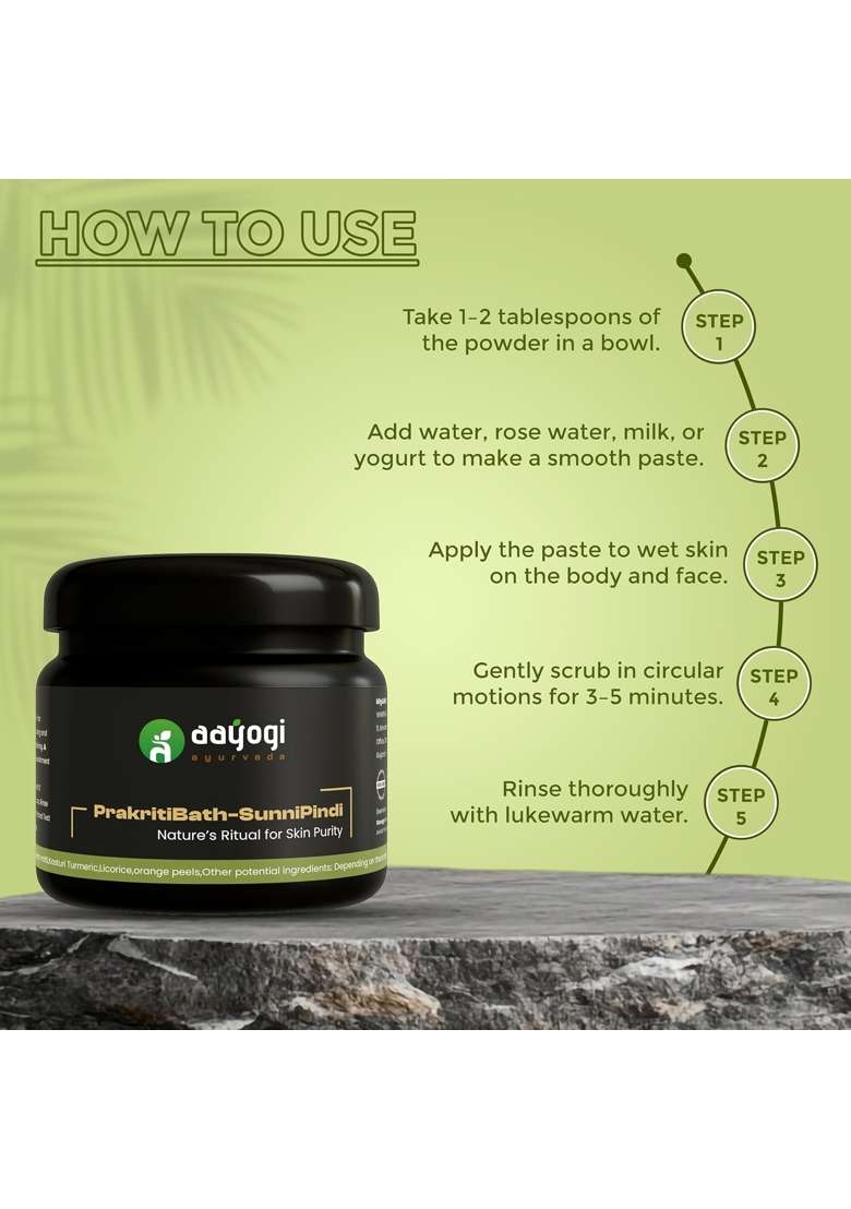 Aayogi Ayurveda Sunnipindi Bathing Powder 100 G Ayurvedic Herbal Bath Powder for Radiant and Healthy Skin - Indya