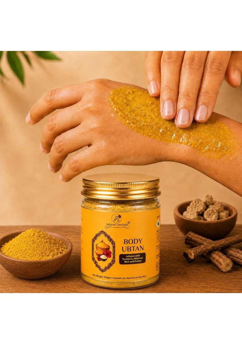 Adornn Herbals Body Ubtan with Turmeric Gram Flour and Sandalwood Ayurvedic Body Pack for Tan Removal Skin - Indya
