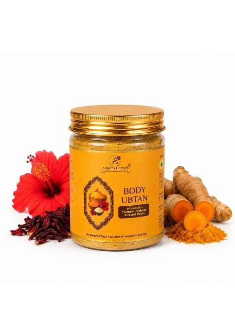 Adornn Herbals Body Ubtan with Turmeric Gram Flour and Sandalwood Ayurvedic Body Pack for Tan Removal Skin