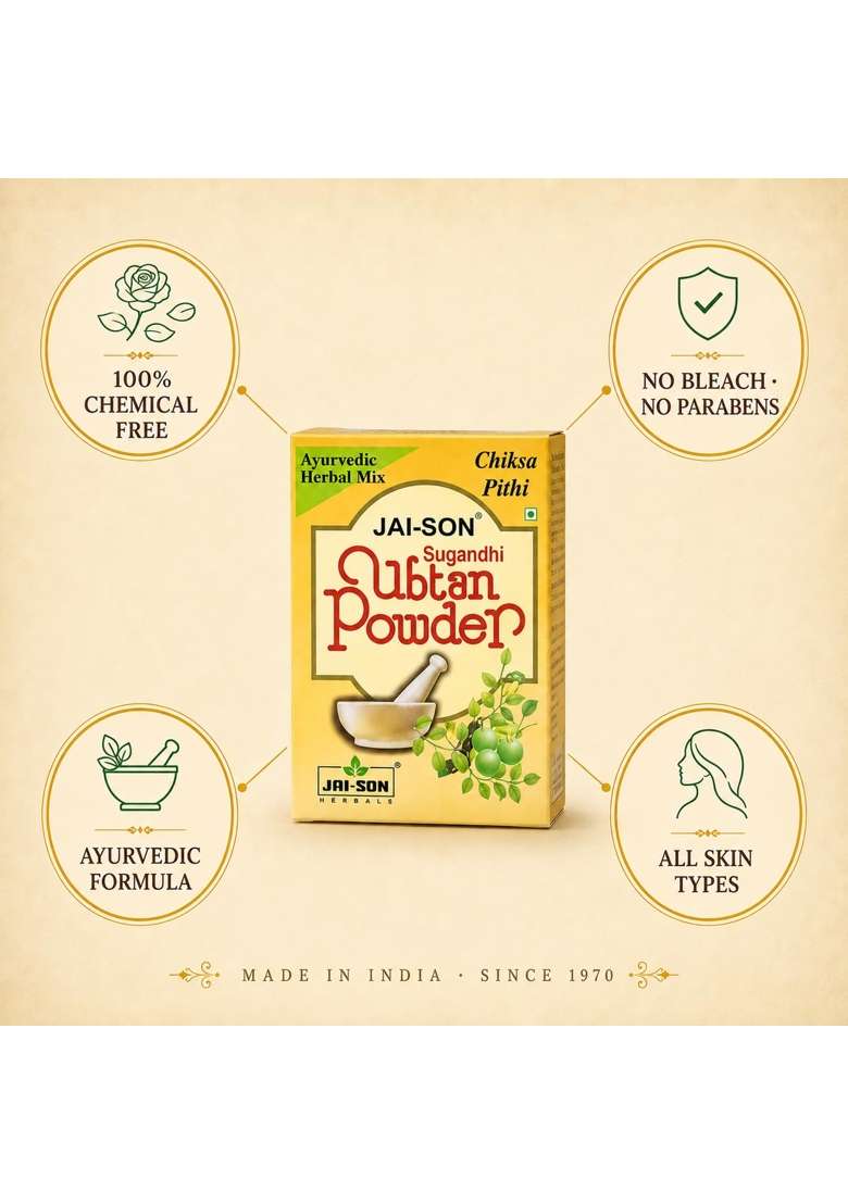 JAI SON Herbals Sugandhi Ubtan Powder Natural Ayurvedic Face and Body Pack Tan Removal Pack of 24 - Indya