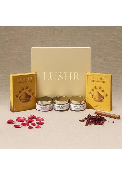 Lushr Ubtan Powder Sandalwood Face Pack Organic Rose Petals Powder