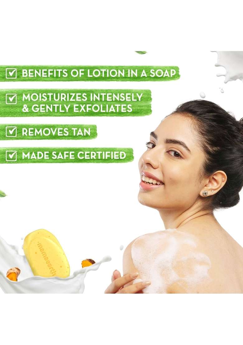 Mamaearth Green Ubtan Moisturizing Lotion Soap 125G X 8 Removes Tan Pack of 8 - Indya