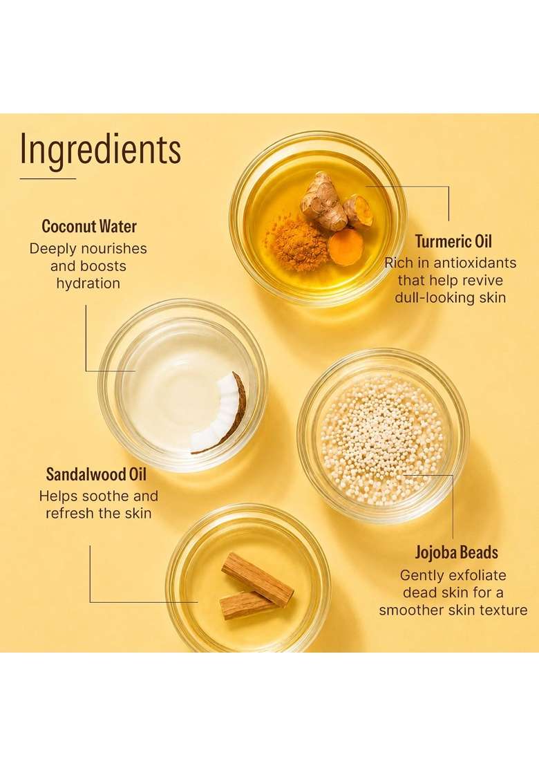 Trendtree Ubtan Whipped Scrub with Sandalwood and Turmeric Oil for Gentle Exfoliating Face and Body Cleanser - Indya
