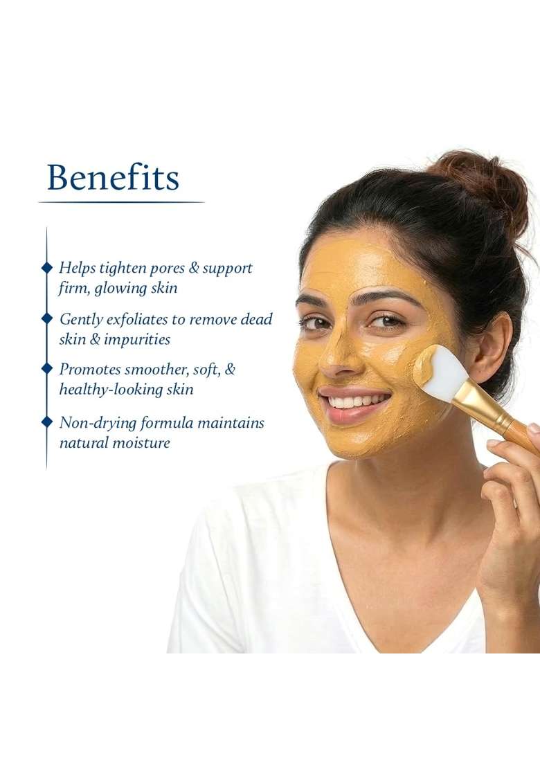 Blue Nectar Skin Firming Almond Ubtan Powder with Vitamin E Face Pack for Natural Exfoliation - Indya