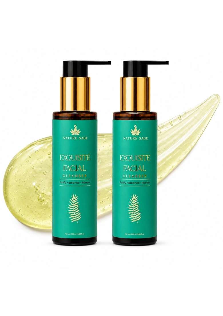 Nature Sage Kumkumadi Tailam Facial Cleanser Ayurvedic Face Wash with Kumkumadi Tailam Saffron Pack of 2 - Indya