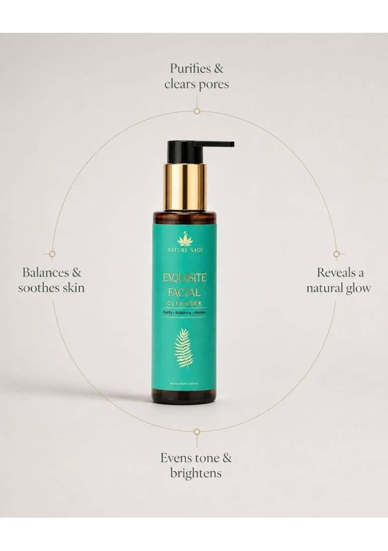 Nature Sage Kumkumadi Tailam Facial Cleanser Ayurvedic Face Wash with Kumkumadi Tailam Saffron Pack of 2 - Indya