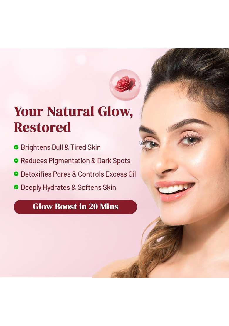 Haappy Herbs Brightening Face Pack 50G Beetroot Rosewater and Green Tea Glow Face Mask for Pigmentation - Indya