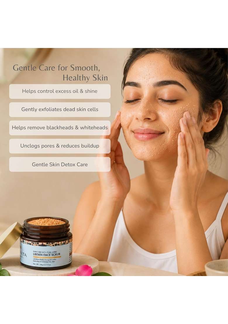 Jivanta Ubtan Face Scrub for Oily Skin Ayurvedic Oil Control Face Scrub with Neem - Indya
