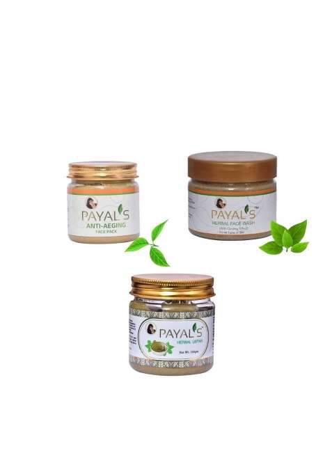 Payals Herbal Skincare Set Anti Ageing Face Wash Ubtan 200G All Skin Types
