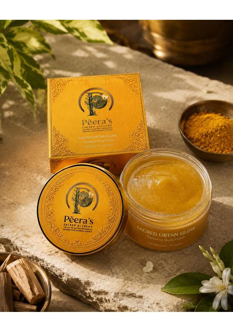 Peeras Sacred Alchemy Ubtan Glow Radiance Body Polish Sandalwood Turmeric - Indya