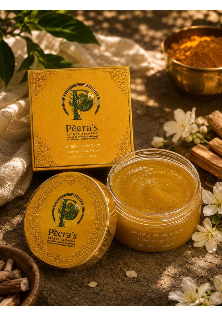 Peeras Sacred Alchemy Ubtan Glow Radiance Body Polish Sandalwood Turmeric - Indya