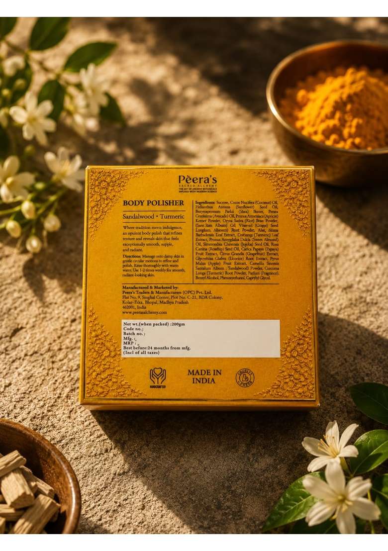 Peeras Sacred Alchemy Ubtan Glow Radiance Body Polish Sandalwood Turmeric - Indya