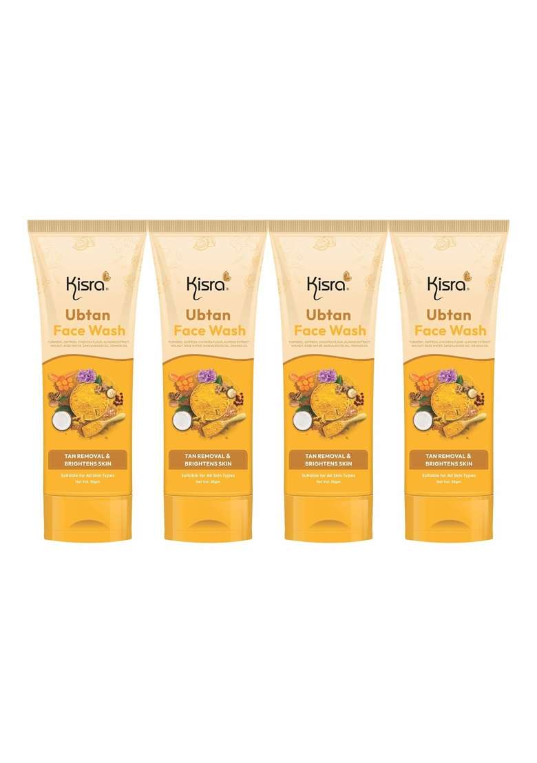 Kisra Tan Removal and Brightens Skin Duo Infused with Turmeric Sandalwood Pack of 4 - Indya