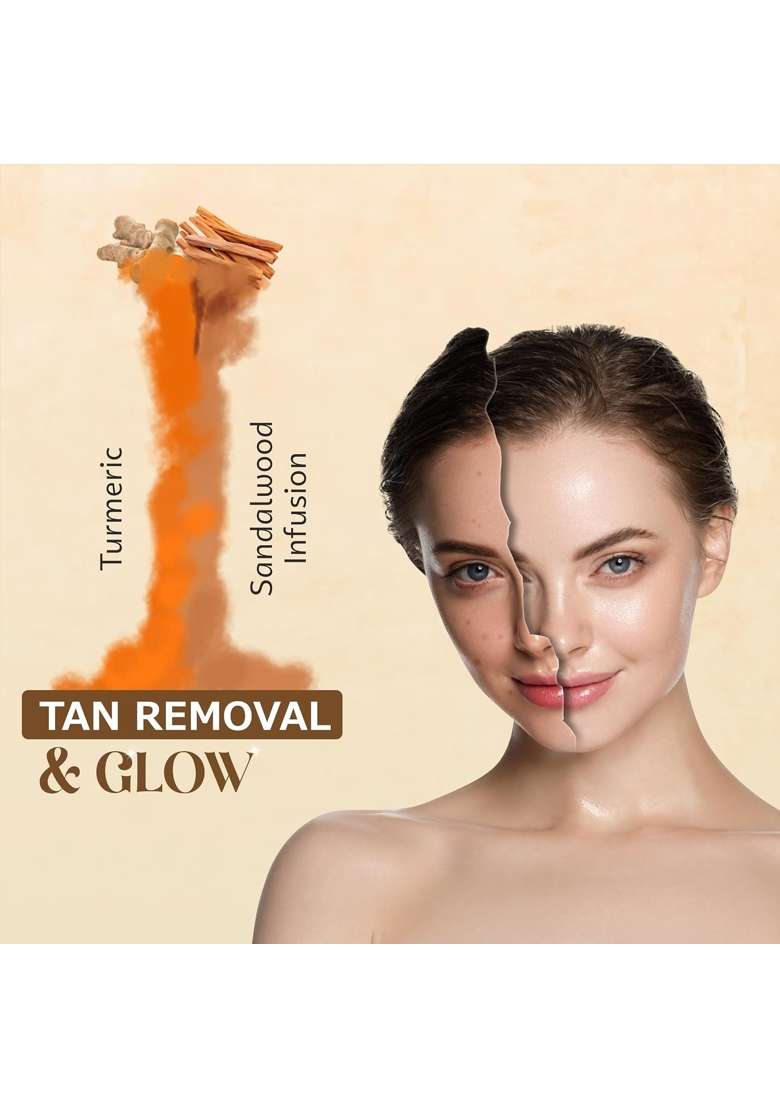Kisra Tan Removal and Brightens Skin Duo Infused with Turmeric Sandalwood Pack of 4 - Indya