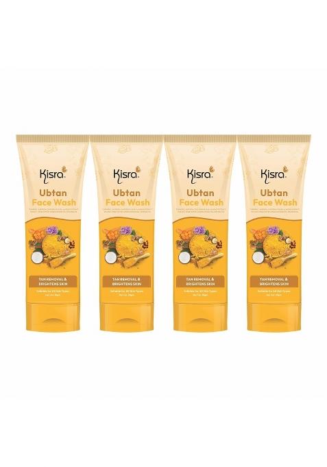 Kisra Tan Removal and Brightens Skin Duo Infused with Turmeric Sandalwood Pack of 4