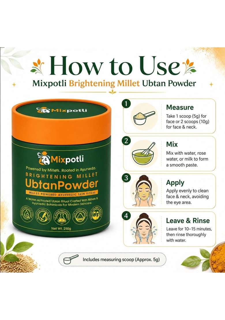 Mixpotli Brightening Millet Ubtan Powder Ayurvedic Ubtan Powder - Indya