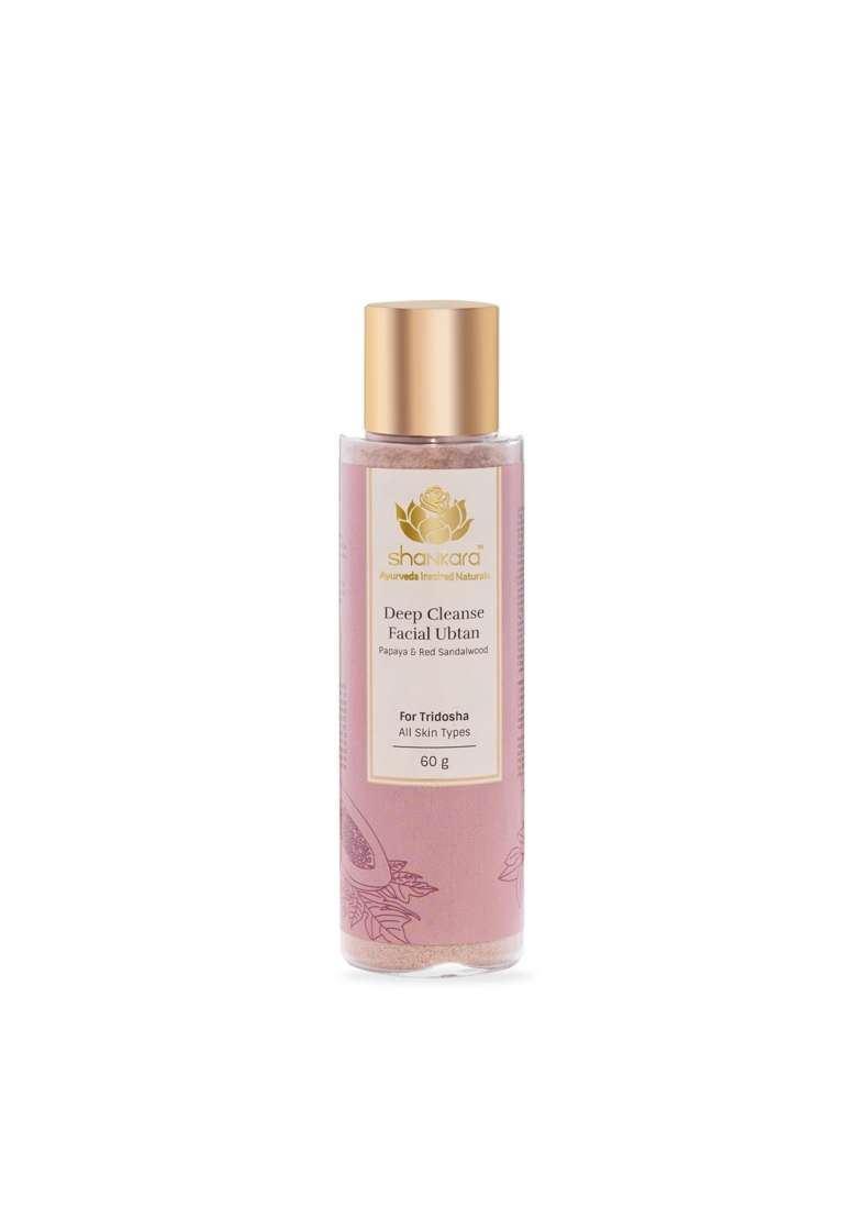 Shankara Deep Cleanse Facial Ubtan with Papaya and Red Sandalwood for Hydrating and Soothing Cleanser 60G - Indya