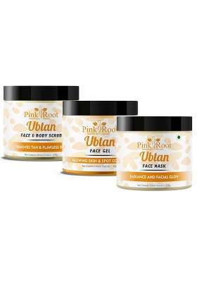 Pink Root Ubtan Mask with Gel with Scrub 100GM Each Combo Pack