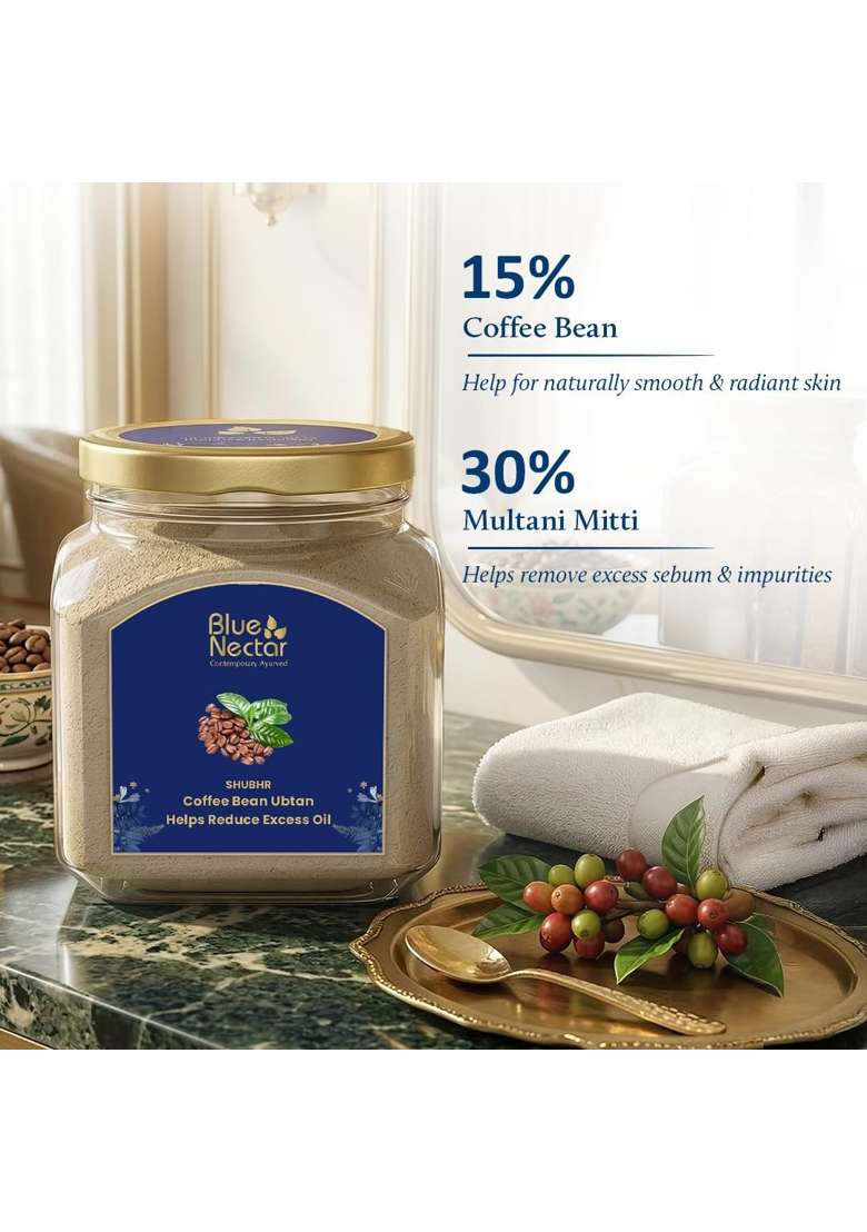 Blue Nectar Coffee Ubtan Powder for Oil and Acne Control Natural Coffee Scrub for Face - Indya