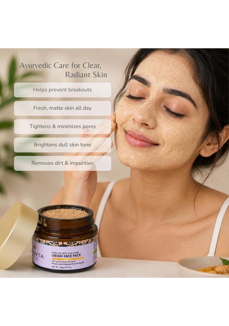 Jivanta Ubtan Face Pack for Oily Skin Ayurvedic Oil Control Face Pack with Multani Mitti Neem and Orange Peel - Indya