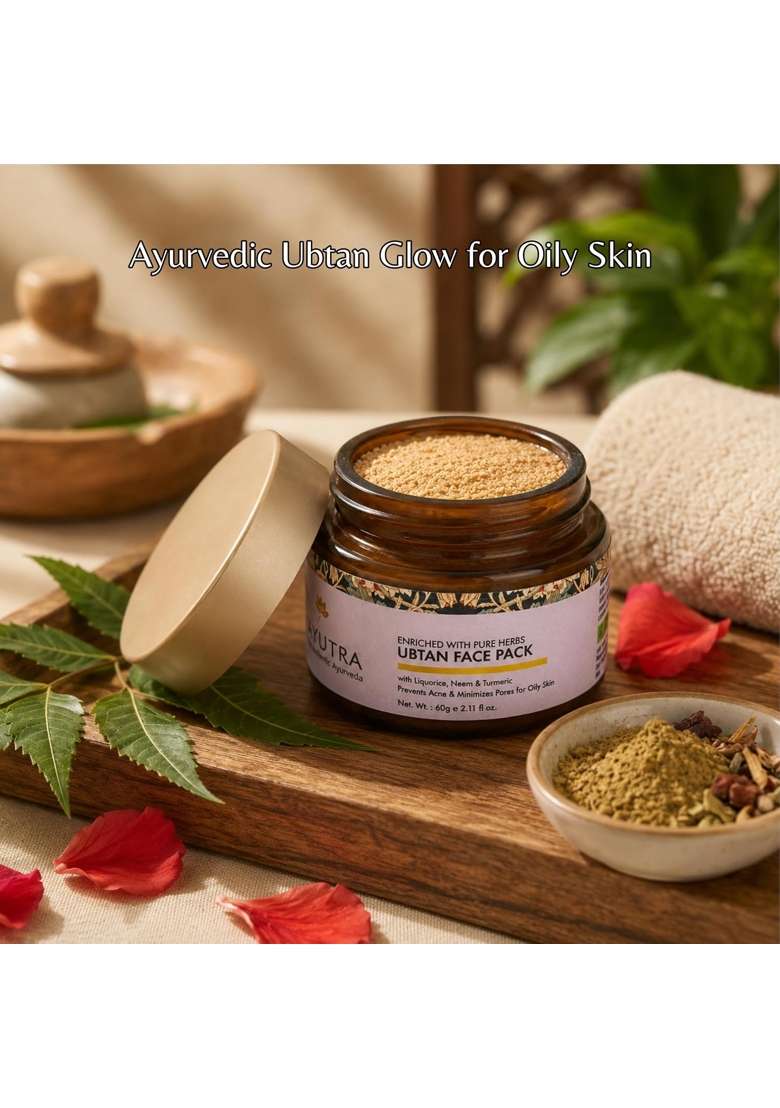 Jivanta Ubtan Face Pack for Oily Skin Ayurvedic Oil Control Face Pack with Multani Mitti Neem and Orange Peel - Indya
