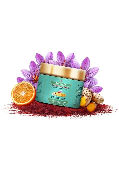 WE Herbal Kumkumadi Ubtan Face Wash for Glowing Skin 100G Ayurvedic Brightening Cleanser with Saffron
