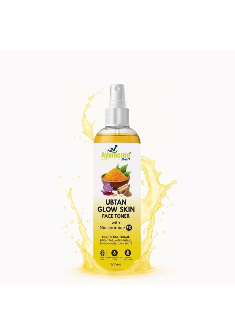 Ayumcure Ubtan Glow Toner 200ML Plus Herbal Radiance Face Pack 150G Combo - Indya