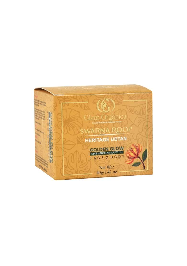 GLAM Organica Swarna Roop Heritage Ubtan Face Pack 40 G Face and Body Skin Mask for Brightening Tan Removal - Indya