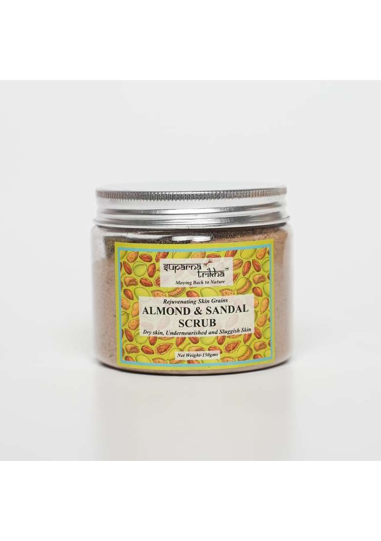 Suparna Trikha Almond and Sandal Scrub Traditional Face and Body Ubtan with Almond Powder Sandalwood - Indya