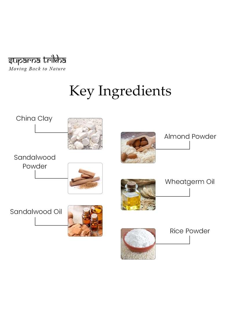 Suparna Trikha Almond and Sandal Scrub Traditional Face and Body Ubtan with Almond Powder Sandalwood - Indya