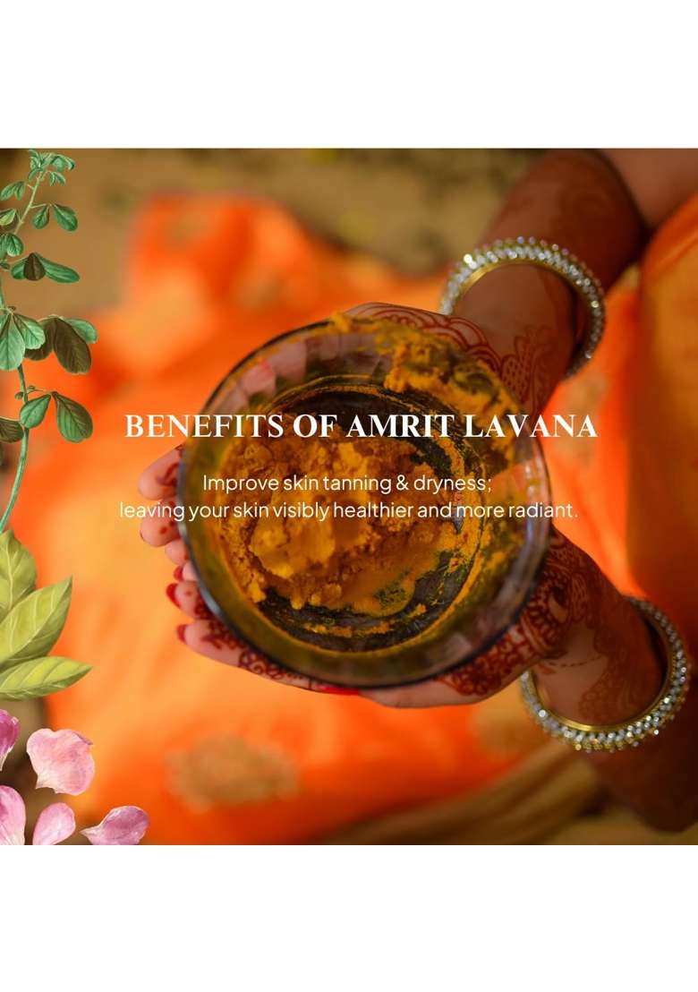 Vriksha Veda Yellow Amrit Lavana Traditional Ayurvedic Ubtan Herbal Bath Powder for Glowing Skin - Indya