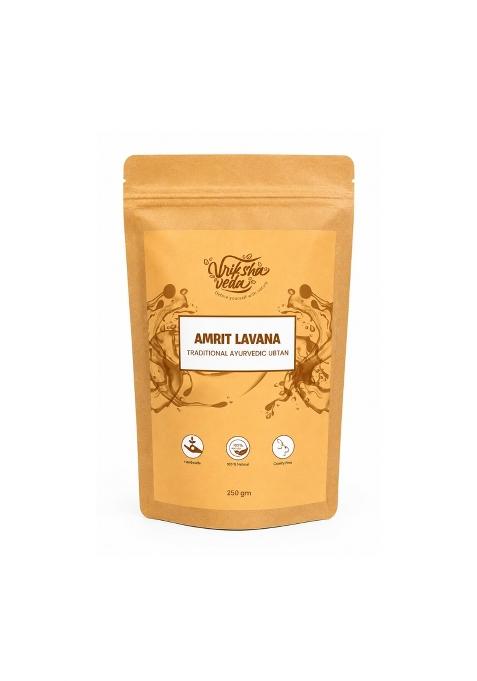 Vriksha Veda Yellow Amrit Lavana Traditional Ayurvedic Ubtan Herbal Bath Powder for Glowing Skin