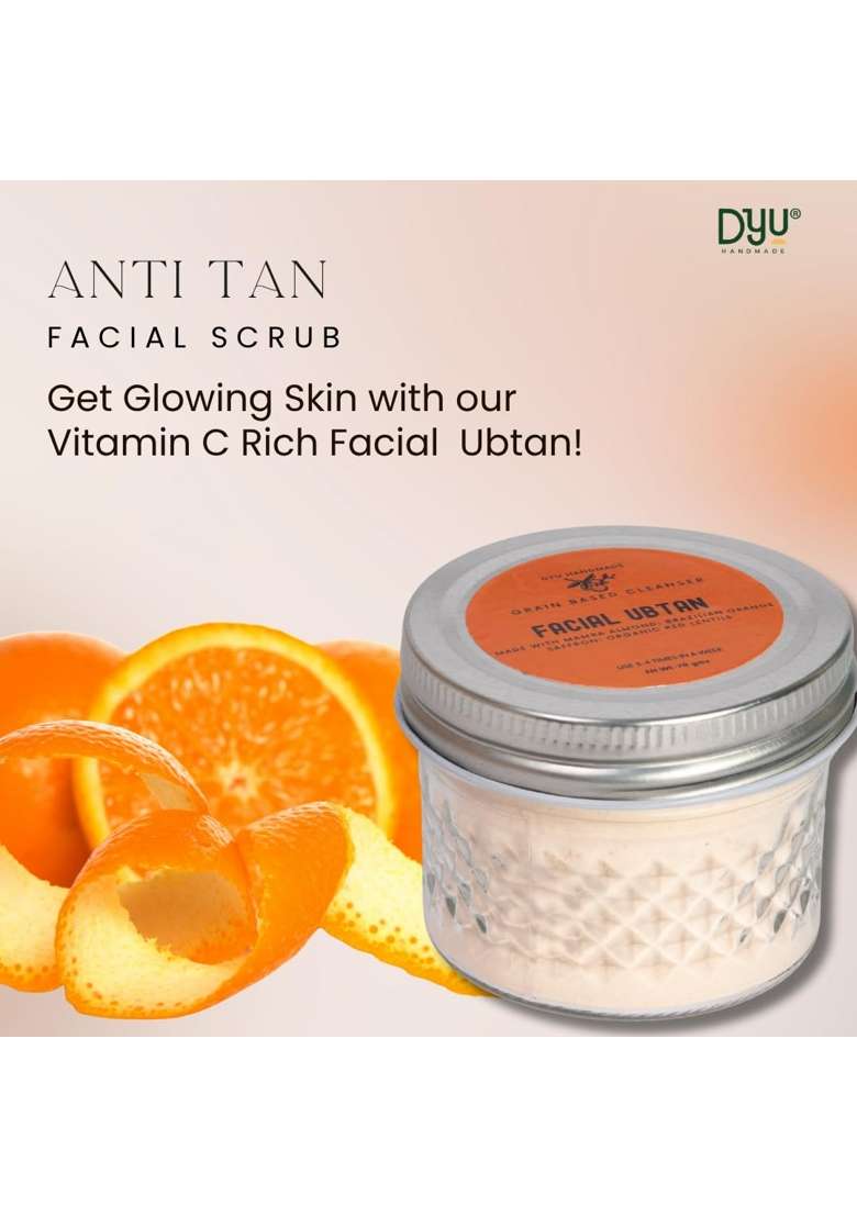 DYU Handmade Almond and Saffron Ubtan Face Wash Powder Gentle Face Scrub for Tan Removal - Indya