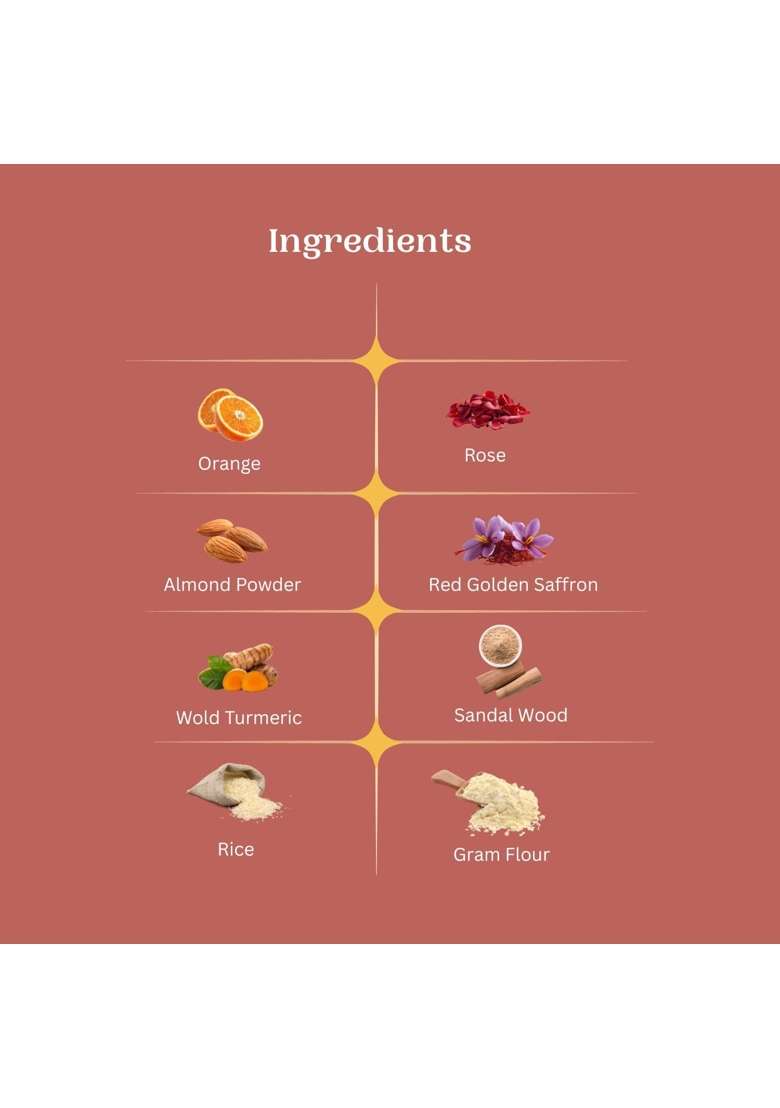 Cerigo Bridal Ubtan Skin Brightening Body Pack Sandalwood Amba Haldi Camphor Rose and Orange Peel - Indya