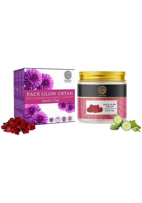 Buddha Natural Face Glow Ubtan 50 GM Ayush Certified Blended Premium Dead Sea Mud Rhassoul Kaolin French Pink