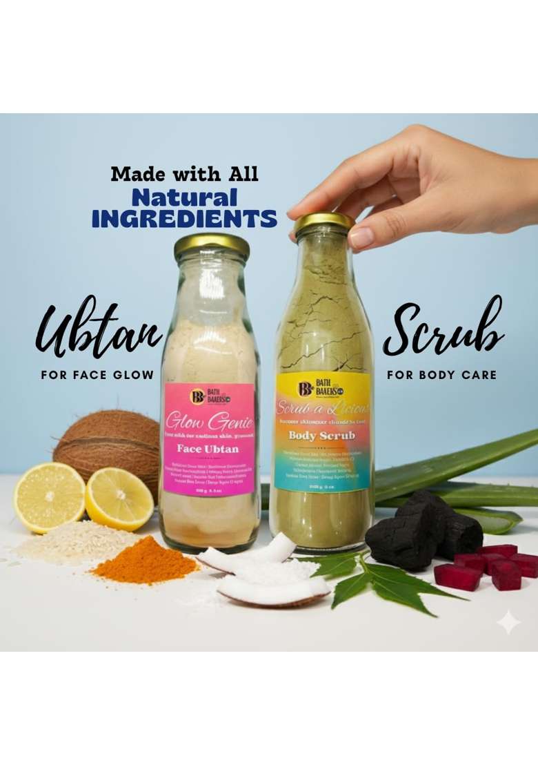 Bath Bakers 24 Face Ubtan and Body Scrub Combo for Women Tan Removal Face Ubtan Plus Exfoliating Body Scrub - Indya