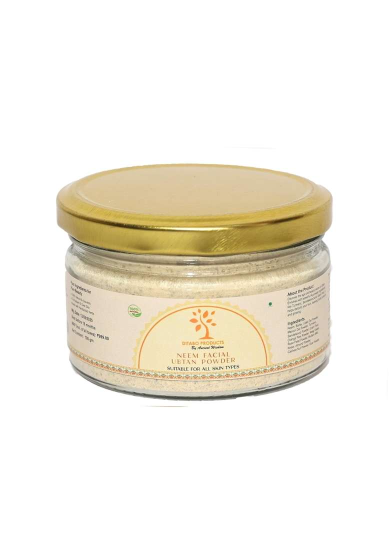 Ditabo Products Neem Facial Ubtan Powder 100 Percent Natural Ayurvedic Ubtan with Herbal Properties for Tan - Indya