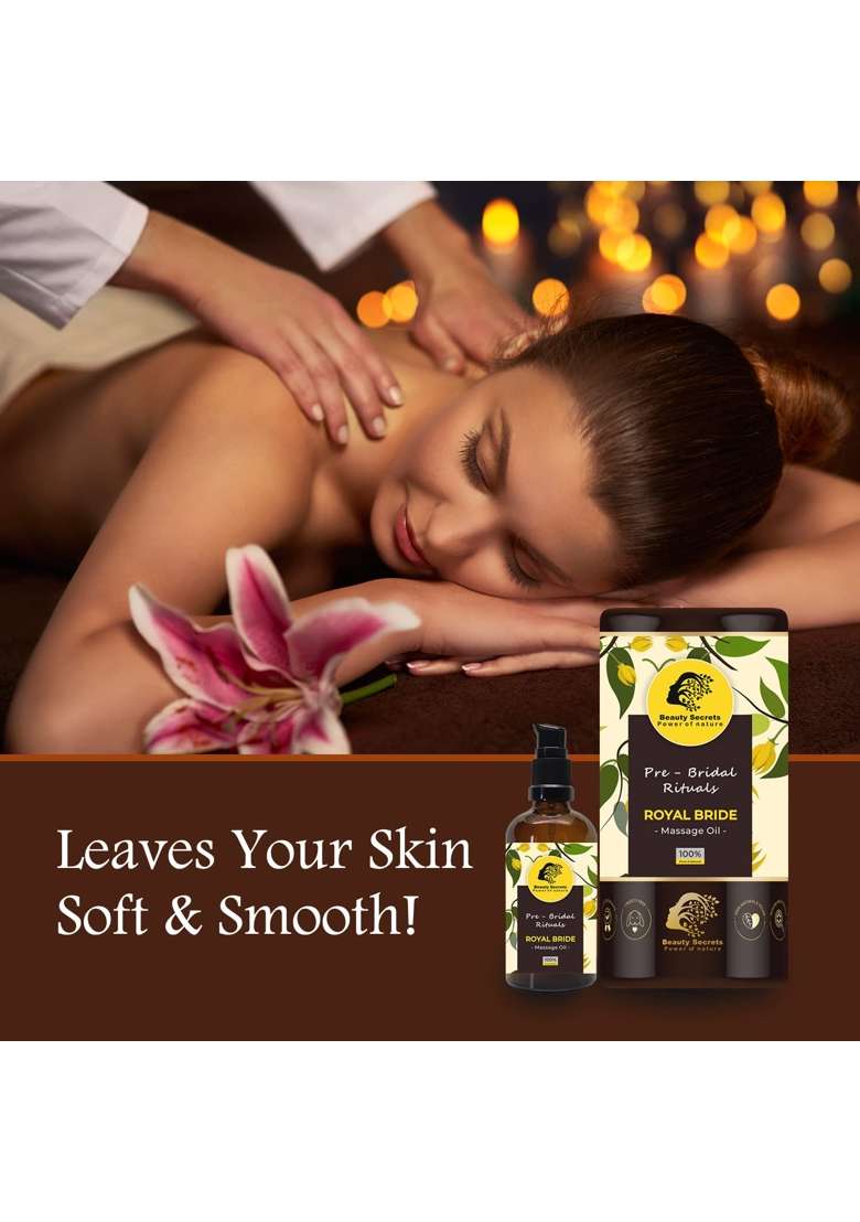 Beauty Secrets Bridal Body Polishing and Glow Kit Royal Bride Golden Glow Face and Body Oil 50ML - Indya