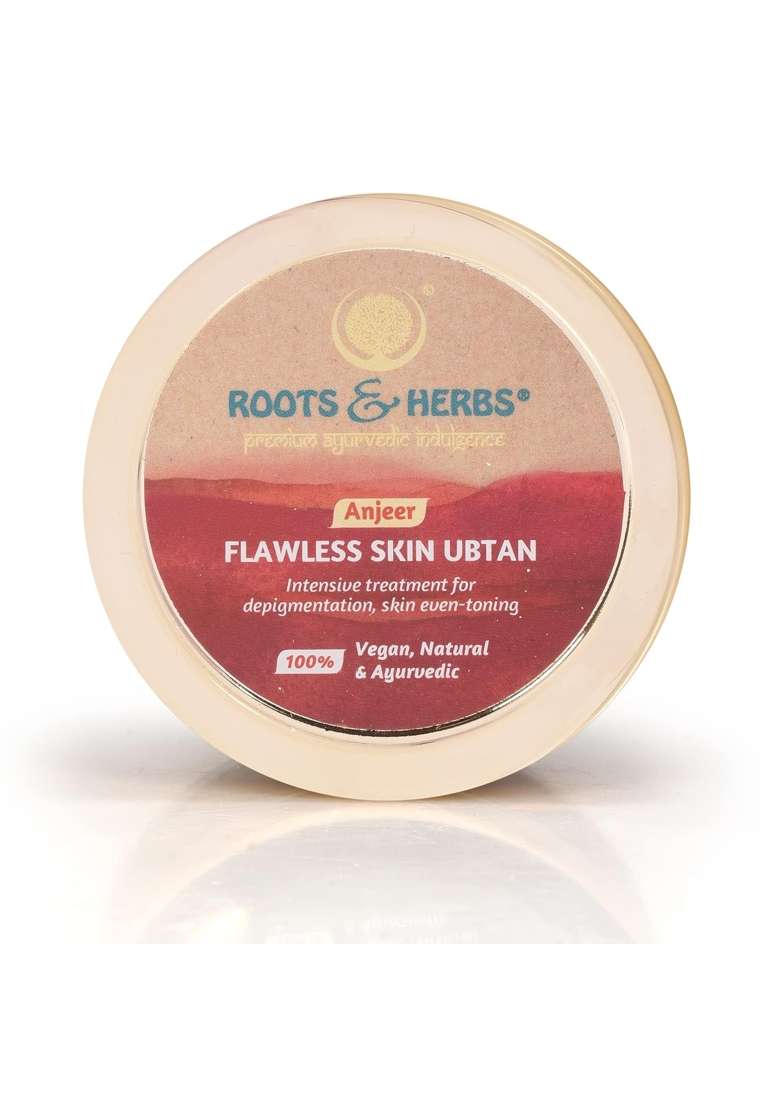 Roots and Herbs Ayurvedic Natural Treatment 100 Percent Vegan Anjeer Flawless Skin Face Ubtan 60 GM - Indya