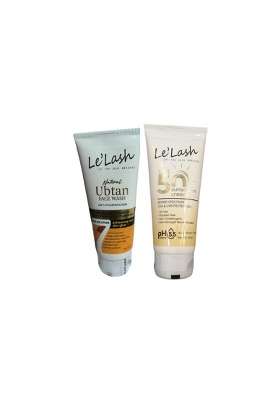 Lelash Ubtan Face Wash 100GM and SPF 50 Sunscreen Cream 100GM