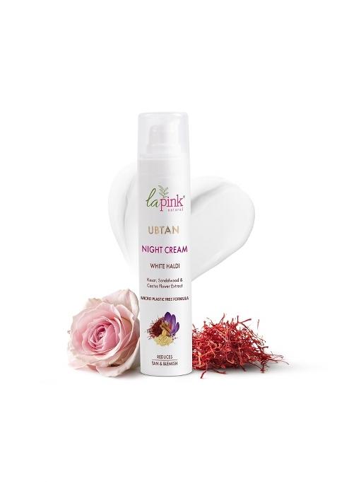 La Pink Ubtan White Haldi Night Cream 100 Percent Microplastic Free Formula
