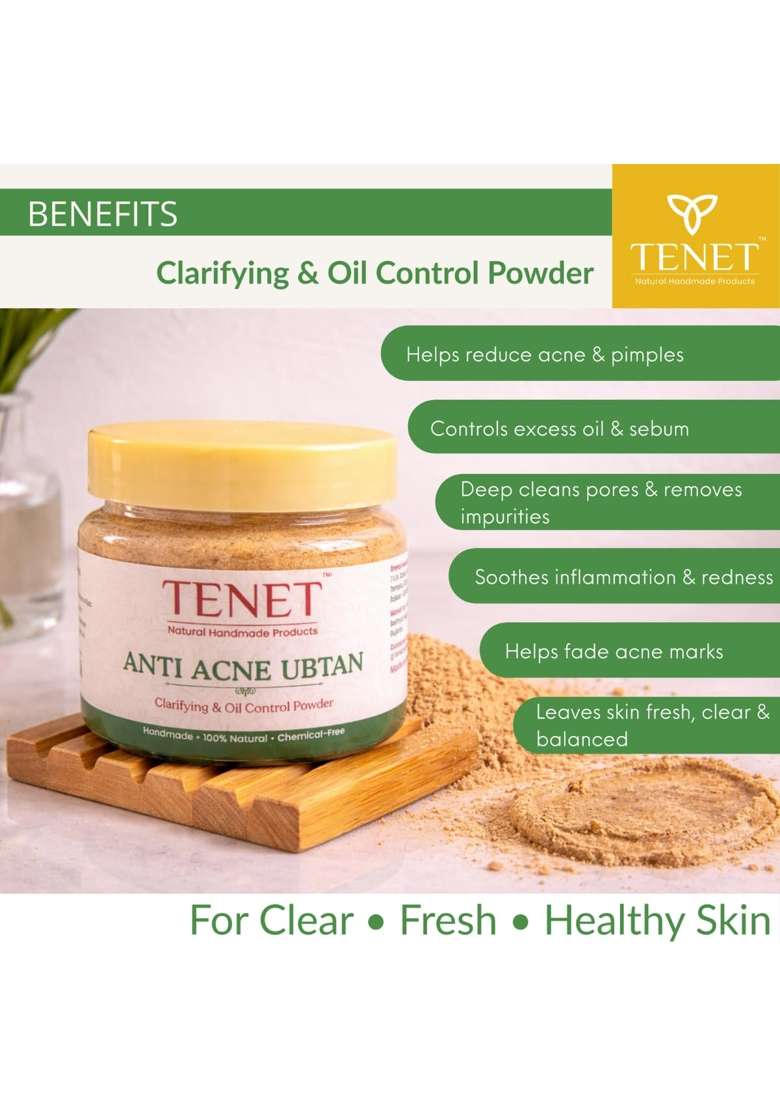 Tenet Anti Acne and Anti Pigmentation and Anti Tan Ubtan Kumkumadi Face Pack and Face Glow Pack Combo for Face - Indya