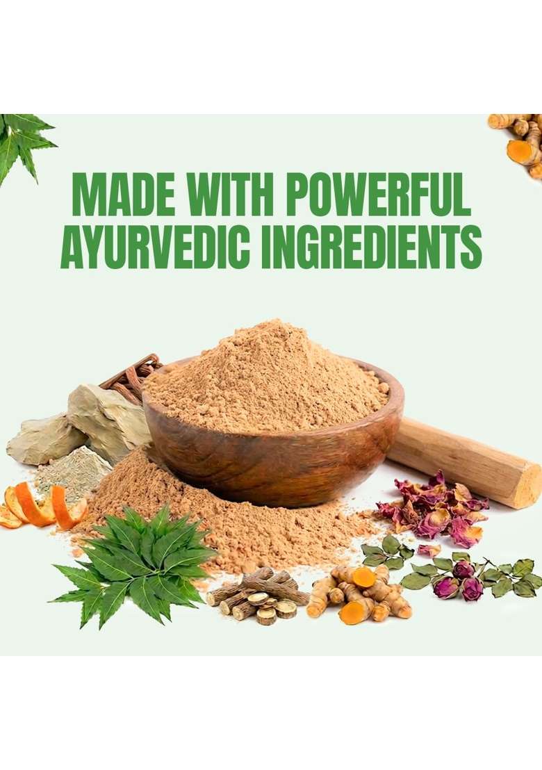 Rasayana Herbal Ubtan Face Pack 200G Multani Mitti Sandalwood Neem and Orange Peel Pack of 4 - Indya