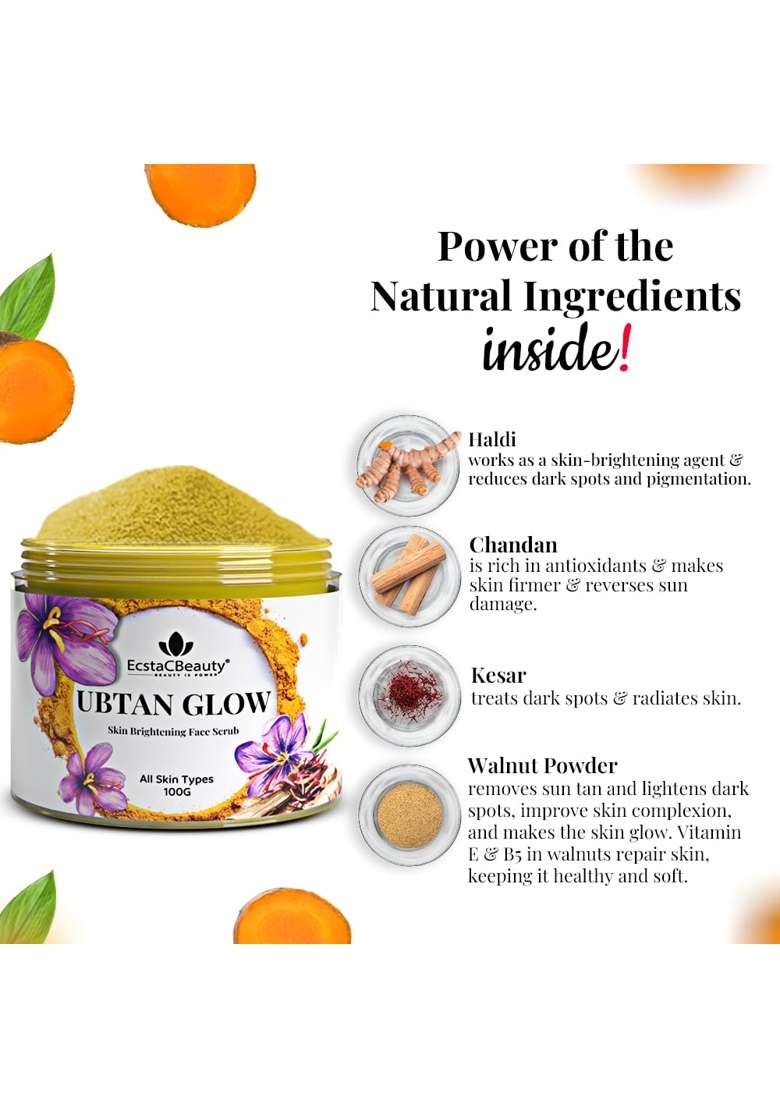 Ecstacbeauty Ubtan Glow Skin Brightening Face Scrub Natural Face Scrub - Indya